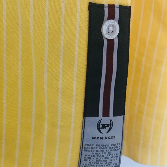 Men’s Sz2xl Designr Phat Farm, Canary Yellow&White - Picture 13 of 16